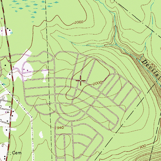 Topographic Map of Pocono Farms East, PA