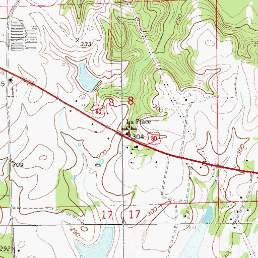 Topographic Map of La Place Church, AL