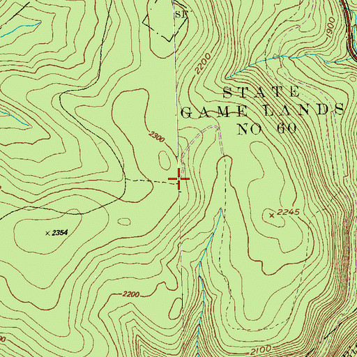 Topographic Map of Sandy Ridge Fire Tower, PA