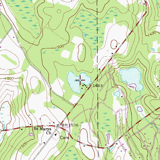Topographic Map of Kuehners Pond, PA