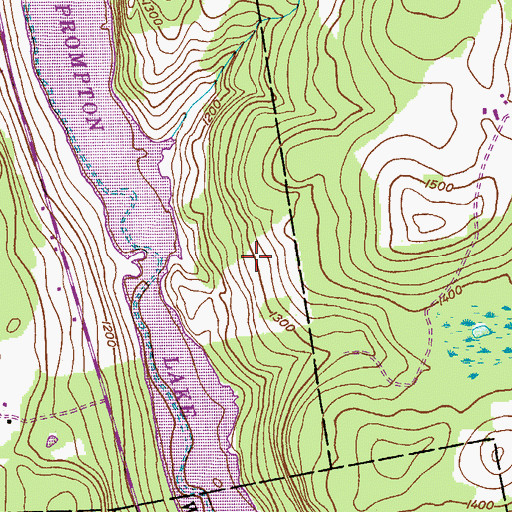 Topographic Map of Prompton State Park, PA