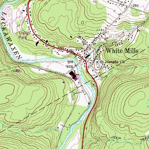 Topographic Map of White Mills Station, PA