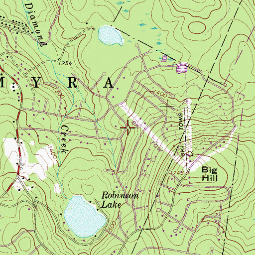 Topographic Map of Tanglewood, PA