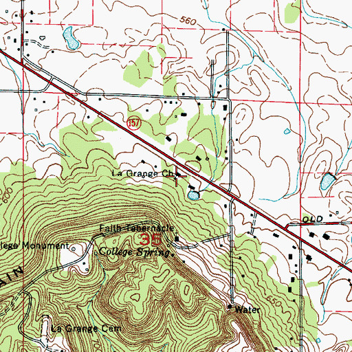 Topographic Map of LaGrange Church, AL
