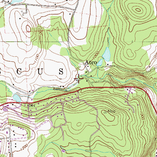 Topographic Map of Branningville, PA