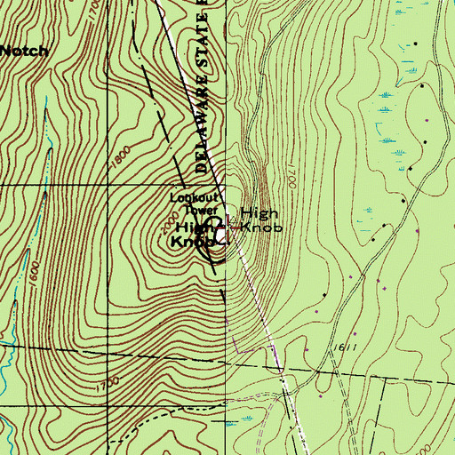 Topographic Map of High Knob Fire Tower, PA