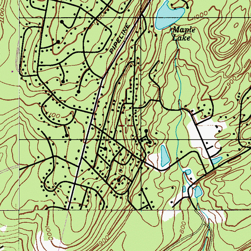 Topographic Map of Pocono Mountain Lake Estates, PA