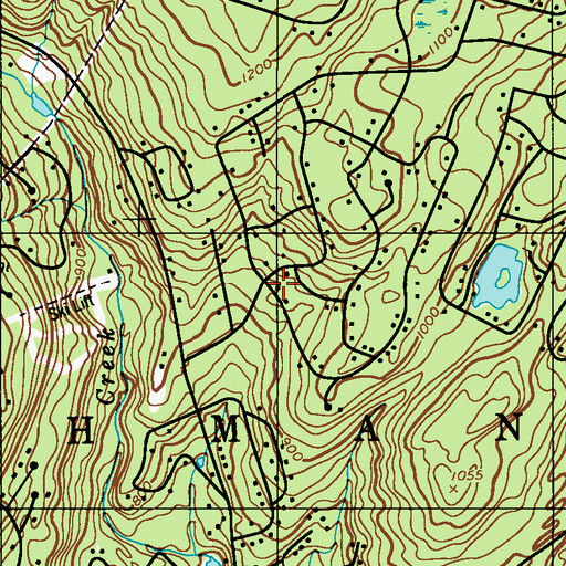 Topographic Map of Pocono Ranch Lands, PA