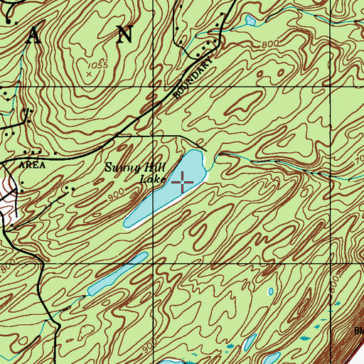 Topographic Map of Sunny Hill Lake, PA