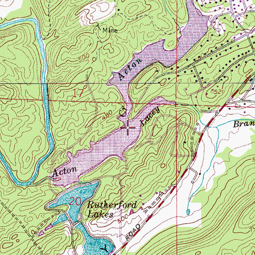 Topographic Map of Lacey Branch, AL