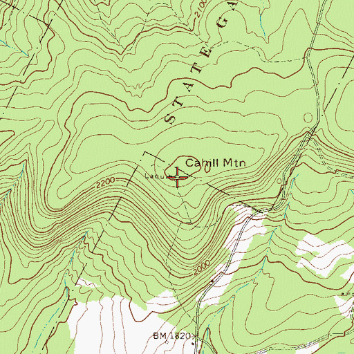 Topographic Map of Kahill Fire Tower, PA