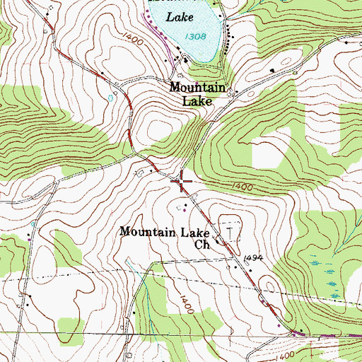 Topographic Map of Mountain Lake, PA