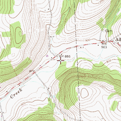 Topographic Map of Taylers Creek, PA