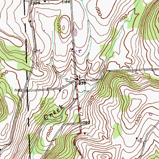 Topographic Map of Transue, PA