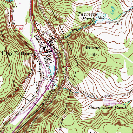 Topographic Map of Foster Station, PA
