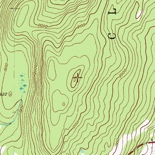 Topographic Map of Lackawanna Mountain, PA