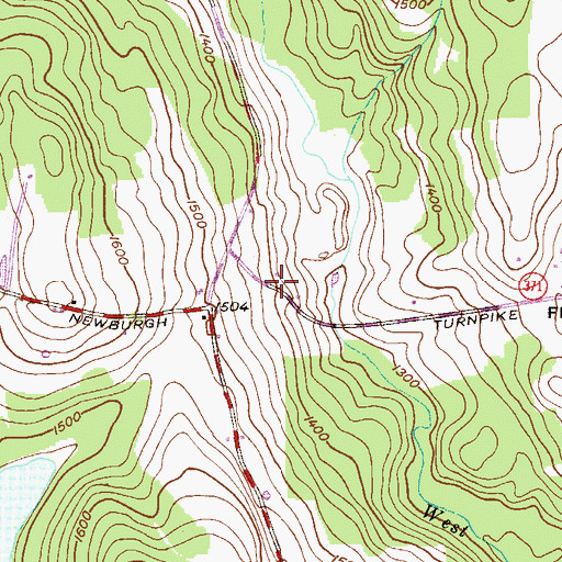 Topographic Map of Niagara, PA