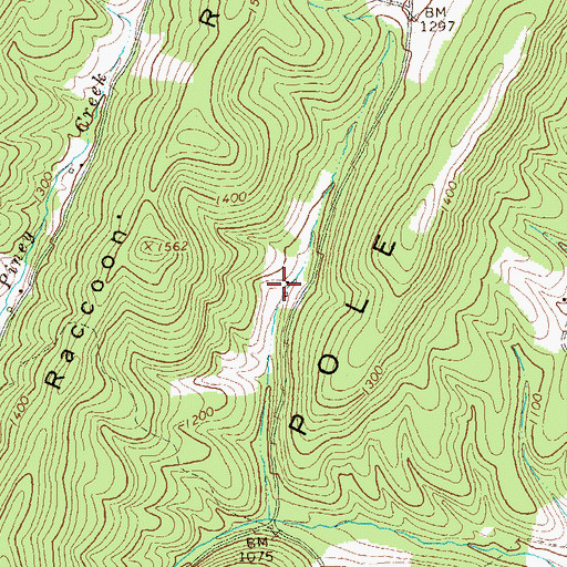 Topographic Map of Pine Ridge, PA