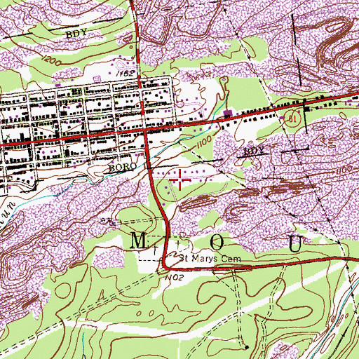 Topographic Map of Shady Acres, PA