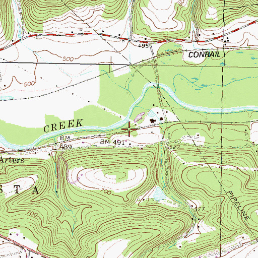 Topographic Map of Anthracite Bag Plant Station, PA