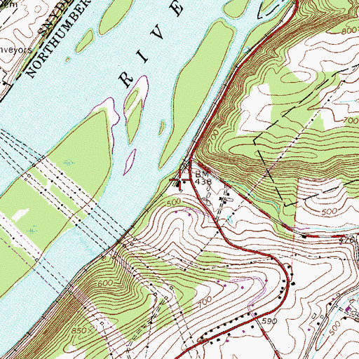 Topographic Map of Sunbury Almshouse, PA