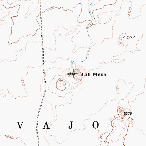 Topographic Map of Tall Mesa, AZ