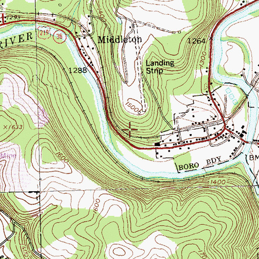 Topographic Map of Nugent Mine Station, PA