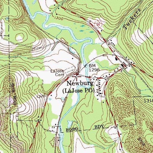 Topographic Map of LaJose Junction Station, PA