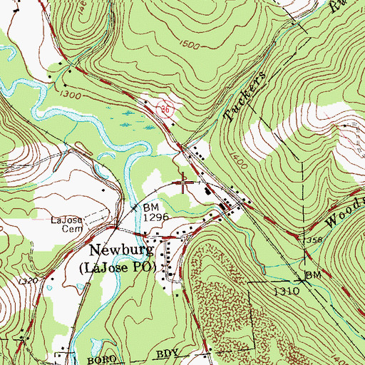 Topographic Map of La Jose Station, PA
