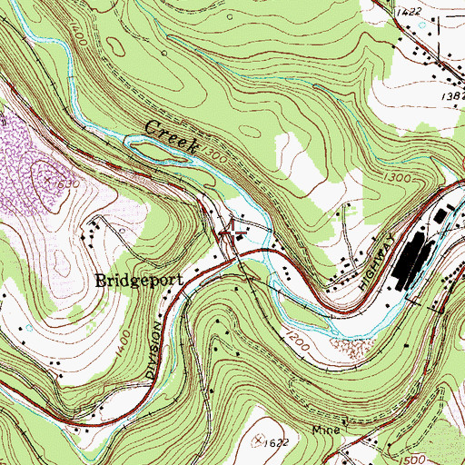 Topographic Map of B and W Junction Station, PA