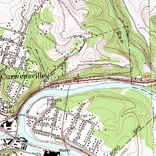 Topographic Map of CB Junction Station, PA
