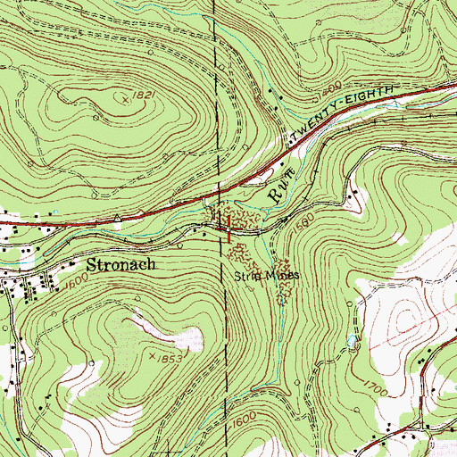 Topographic Map of Benjamin Number 7 Mine Station, PA