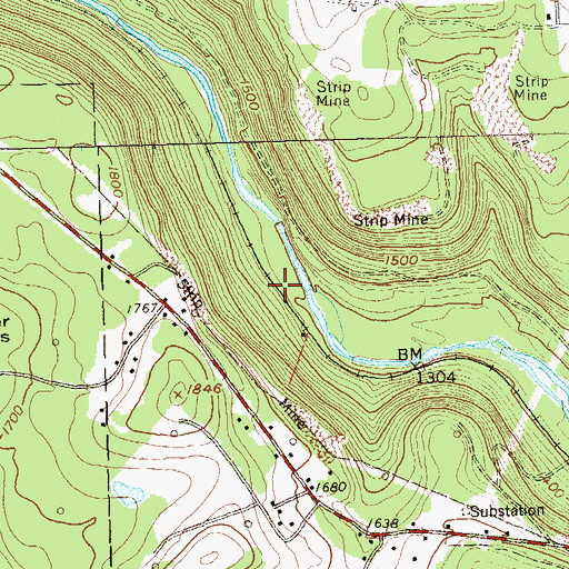 Topographic Map of Millikens Station, PA