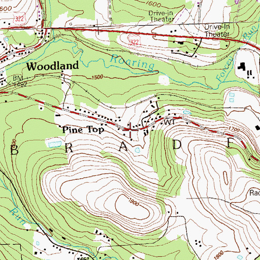 Topographic Map of Pine Top, PA