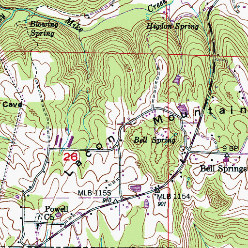 Topographic Map of Lacon Mountain, AL