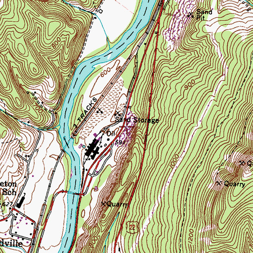 Topographic Map of Pennsylvania Glass Sand Company Station, PA
