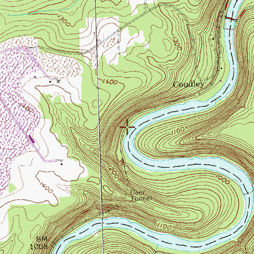 Topographic Map of Aurora Mine Station, PA