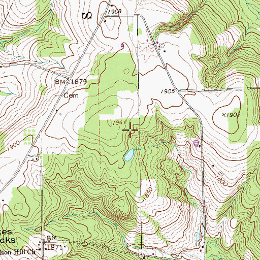 Topographic Map of Nuttal, PA