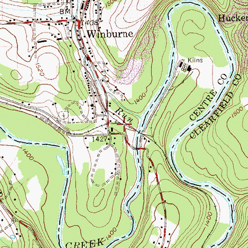 Topographic Map of Wilburne Station, PA