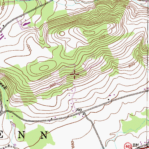 Topographic Map of Valley Park Estates, PA