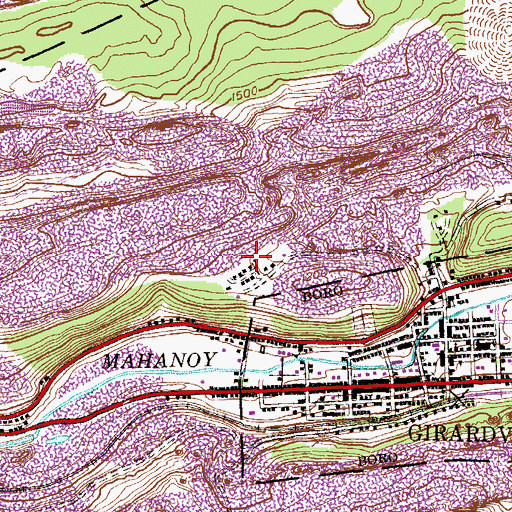 Topographic Map of Preston Hill, PA
