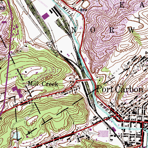 Topographic Map of Dieners Hill, PA
