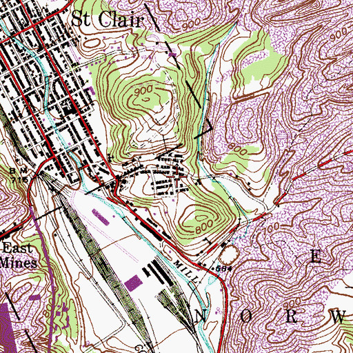 Topographic Map of Lorraine, PA