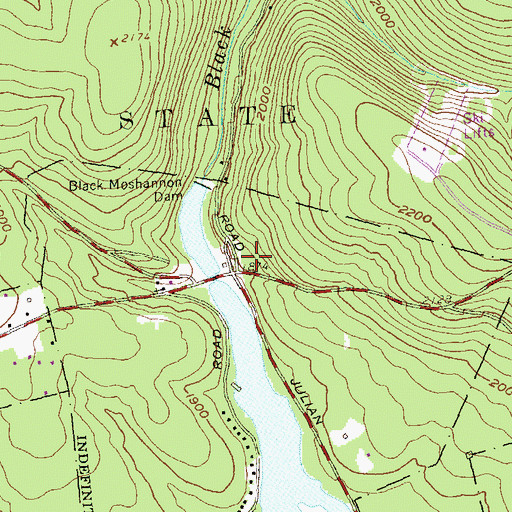 Topographic Map of Antes, PA
