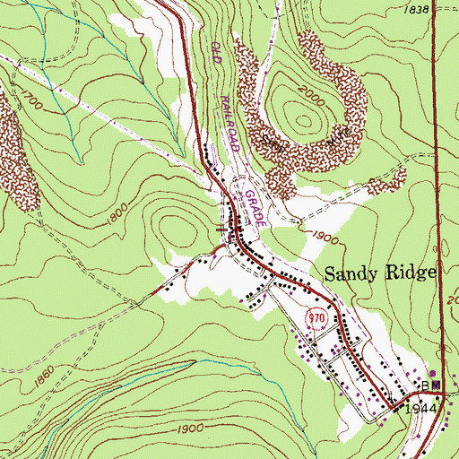 Topographic Map of Powelton, PA