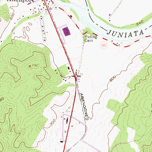 Topographic Map of Adams, PA