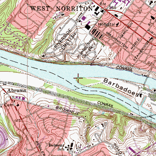 Topographic Map of Main Street Station, PA