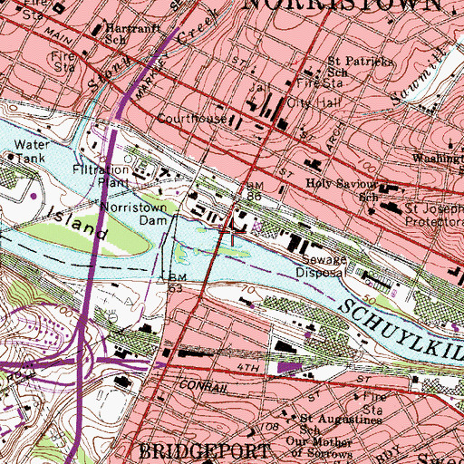 Topographic Map of Dekaub Street Station, PA