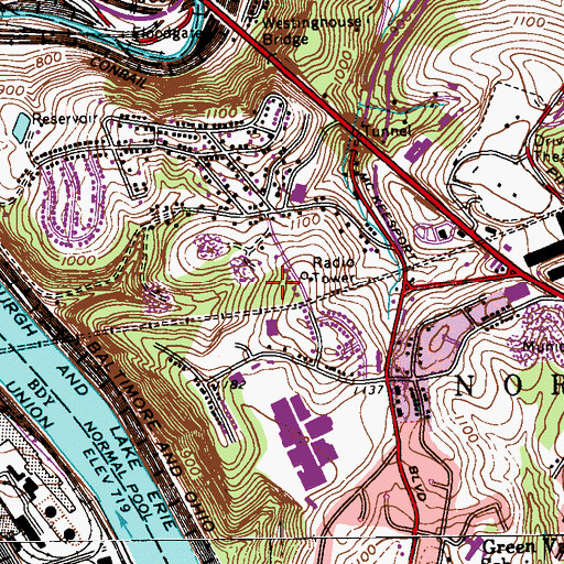 Topographic Map of Braddocks Field (historical), PA