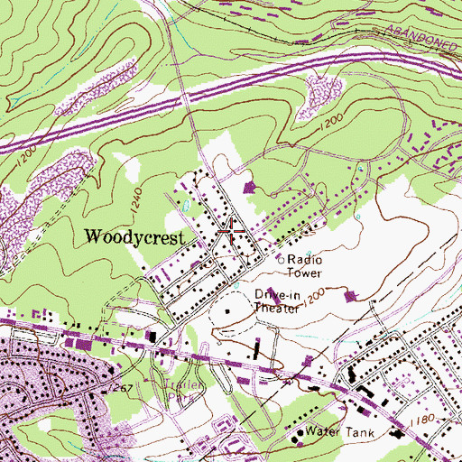 Topographic Map of Woodlawn Middle School, PA